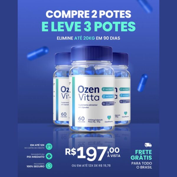 OzenVitta – Promoção – COMPRE 2 E LEVE 3 – Laranja Mouro + Quitosana + Psyllium + Spirulina + 9 Vitaminas Essenciais - Imagem 2